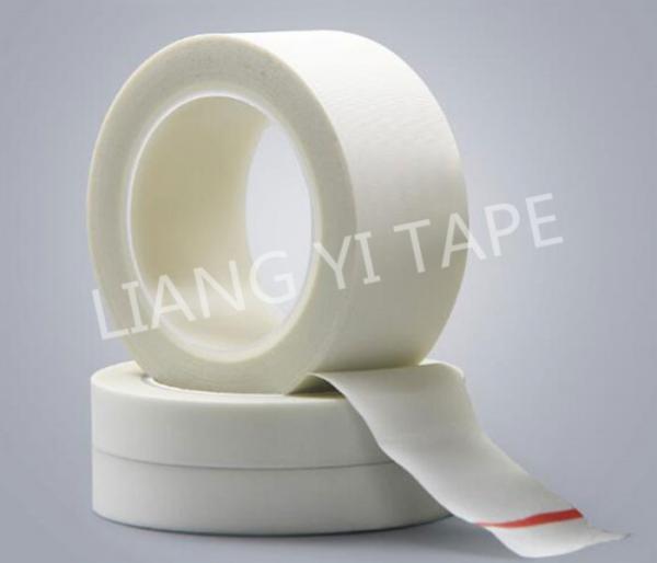 Cheap Silicone Adhesive white Glass Fabric Tape for motor , 0.18-0.22 mm Thick Electrical Insulation Tape for sale