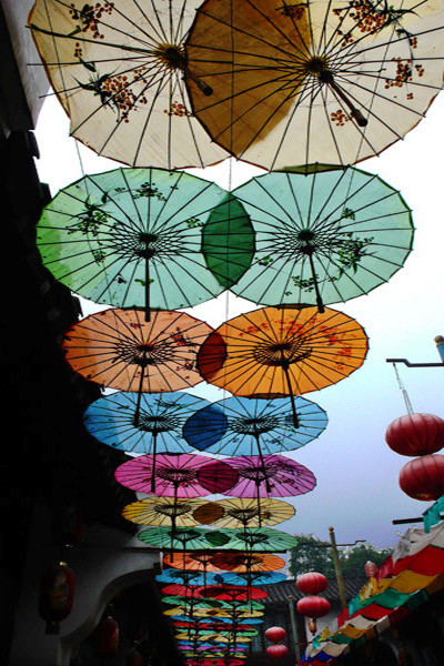 Buy cheap lovely gifts of bamboo parasols with polyester flower imprinting canopy from wholesalers