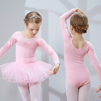 Best Children dance clothes girls long sleeve gymnastics distinction ballet dance leotard and skirt wholesale