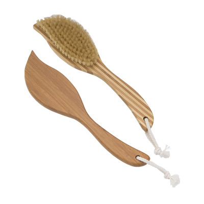 China Leaf Shape Head Bamboo Bath Body Brush Natural Bristle Brushes on sale
