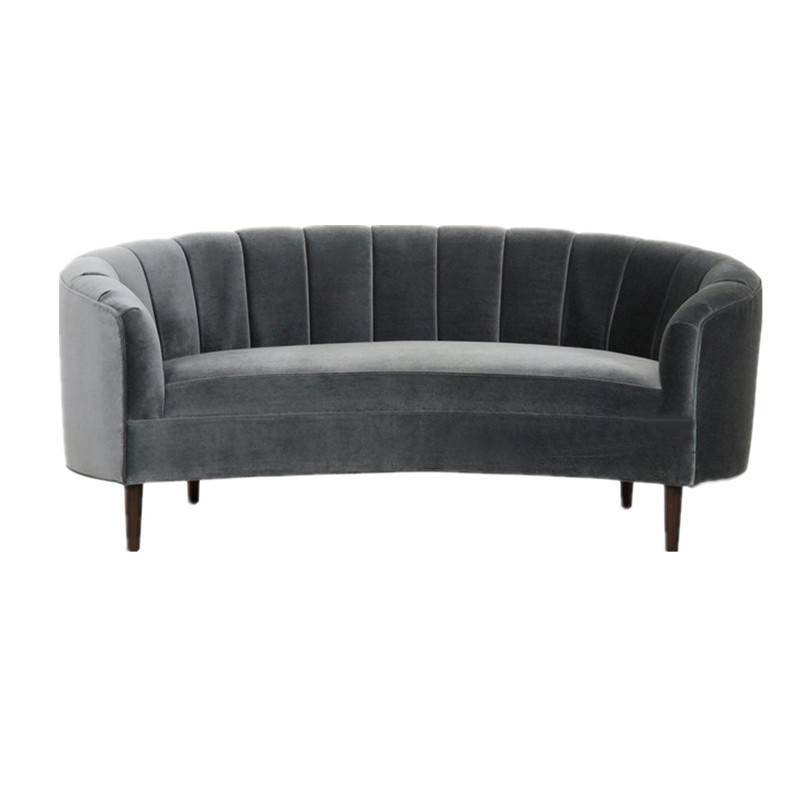 China Hot sale black velvet fabric lounge curve sofa for party living room solid wood on sale