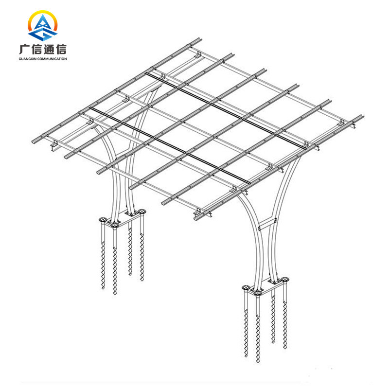 Cheap 60° Tilt Angle Low Carbon Steel Structure Frame Support For Solar Panel for sale