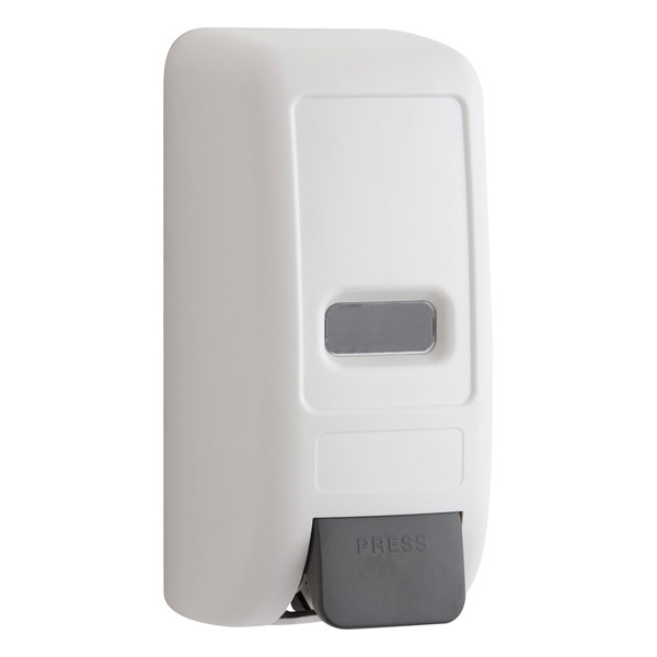Cheap 1000ml manual foam soap dispenser, bulk refill, ABS plastic, white color, wall mounted for sale