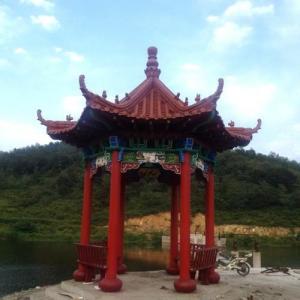 China Antique Garden Wood Archaist Chinese Pavilion Paint Surface Treatment on sale