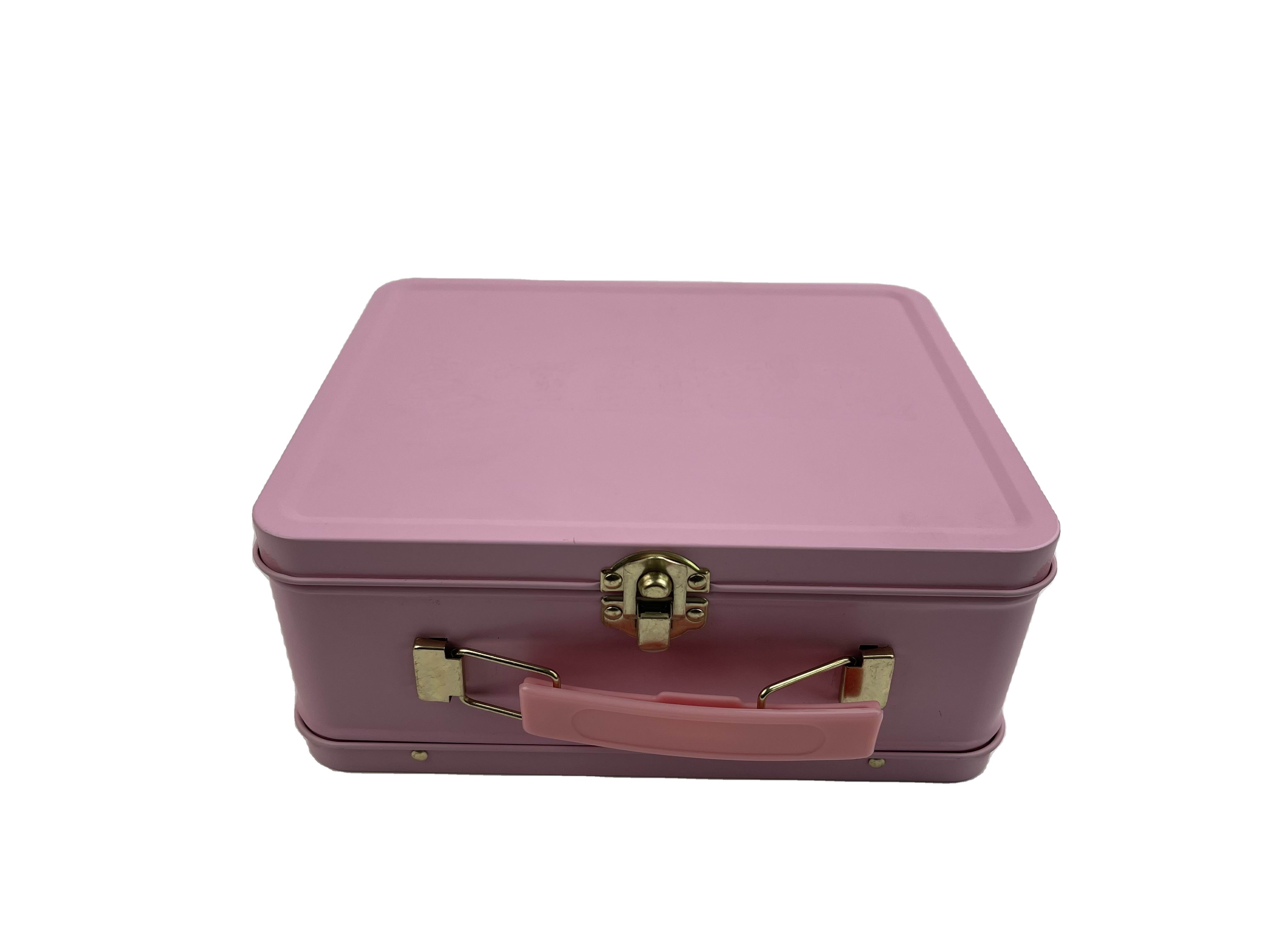 China Customized 0.23mm Empty Metal Tin Lunch Boxes With Lock And Handle on sale