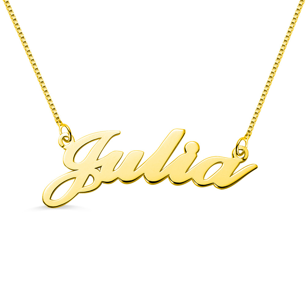 China 1.8ft 0.07oz Custom Silver Necklaces Trendy Festival Gold Name Plate Necklace on sale