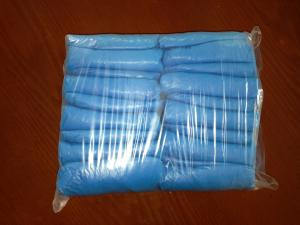 China Hospital Disposable Shoe Covers PE Polyester Material Lightweight Light Blue Color on sale