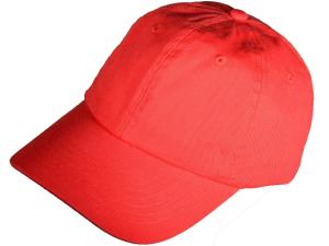 China Plain Red Waxed Cotton Baseball Cap With Brass On The Back For Adjustment on sale