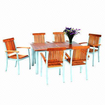 China Wooden outdoor furniture with metal foot  on sale