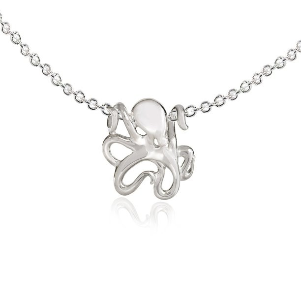 China Miniature Octopus Necklaces for Women Sterling Silver- Octopus Jewelry for Women, Sea Life Jewelry, Octopus Gifts on sale