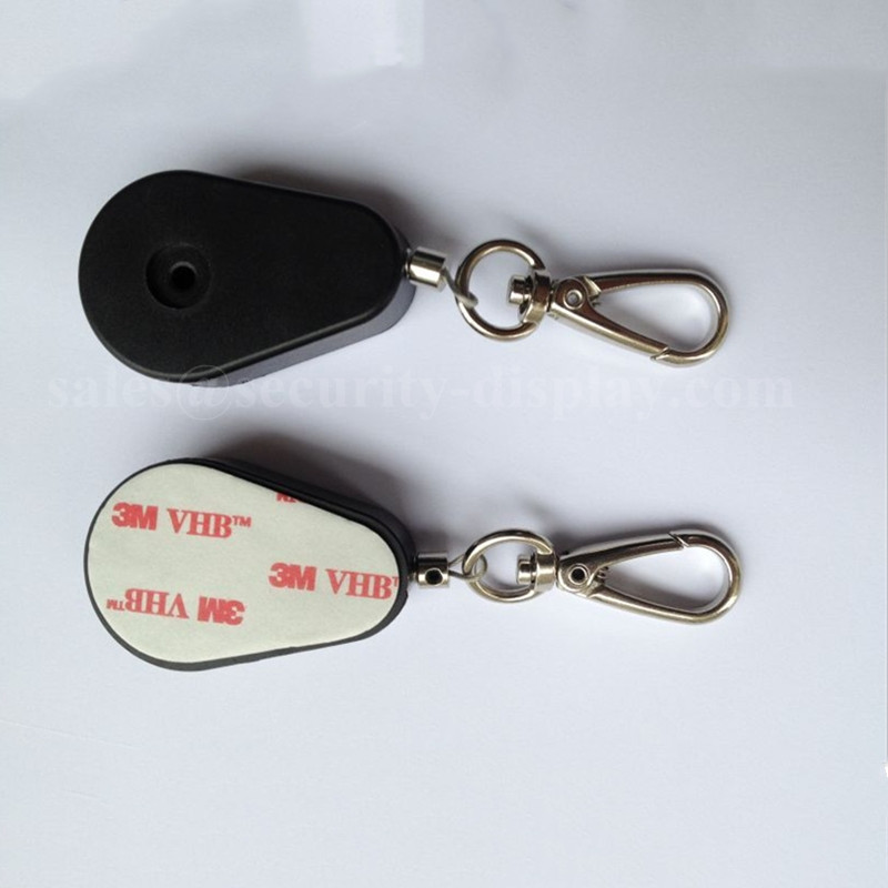 China Tear Shape Retractable Anti Theft Pull Box Recoiler with Key Hook End on sale