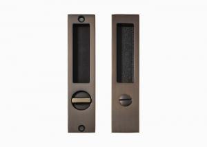 China Brass Sliding Door Lock Set Handles Gold PVD Black For Interior Living Room Bathroom on sale