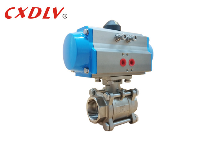 China DN15 - DN100 Thread BSPT Pneumatic Operated Ball Valve Stainless Steel CF8M on sale