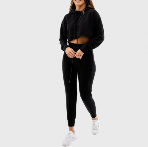 Cheap Sweater Suit Slimitness Women Crop Hoodies for sale