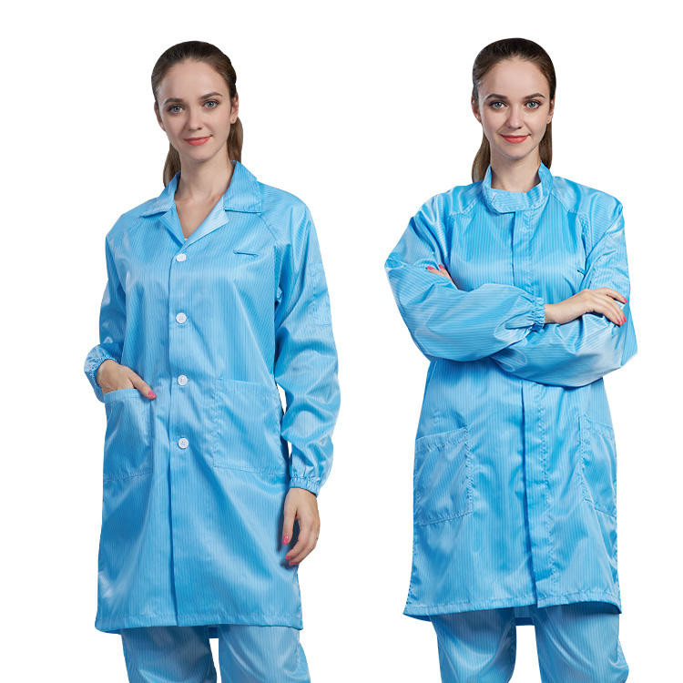 Best OEM Unisex Polyester Anti Static Gown Esd Smock Uniform For Cleanroom wholesale