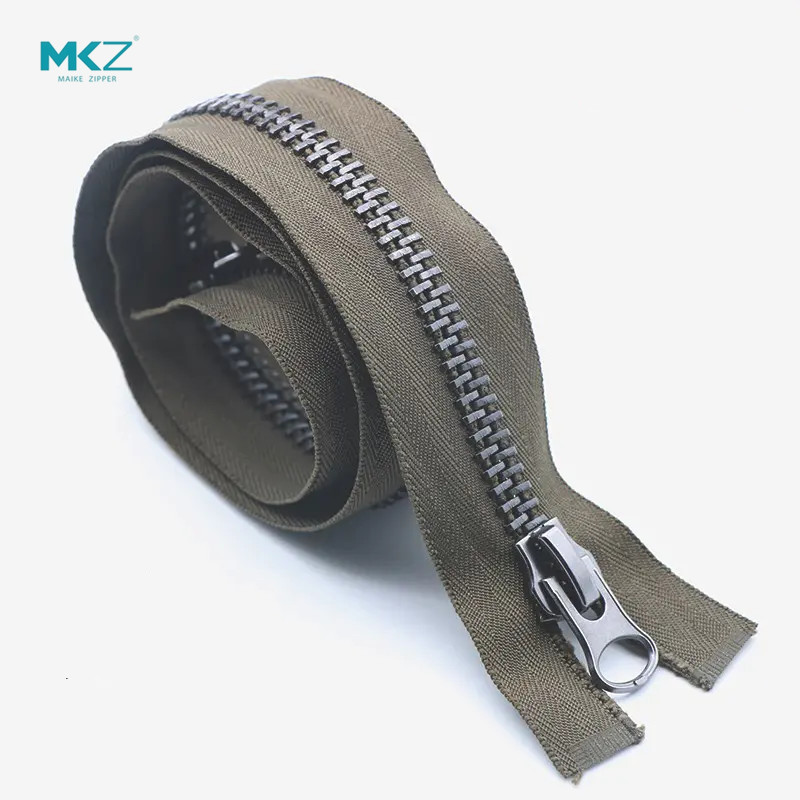 China 5# black nickel zipper with fine teeth Two-way separator zipper Metal zipper on sale