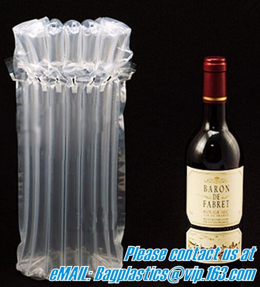 Cheap Inflated Wine Bottle Protector Bags, Sleeves Glass Travel Transport, Air Filled Column, Leakproof Cushioning for sale