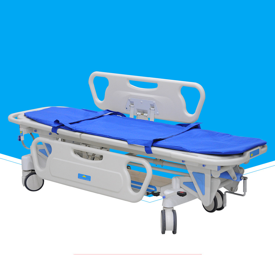 Cheap Mobile Metal Stretcher With Wheels , Folding Durable Emergency Stretcher Bed for sale