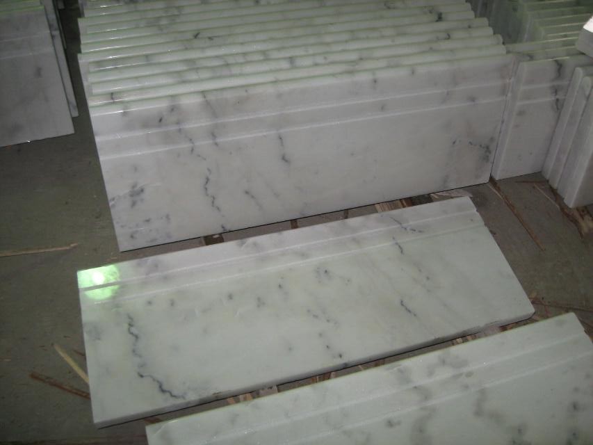 China China White Marble Stairs & Risers, Guangxi White Marble Non-Slip Stairs Tread, China Carrara Marble Steps,Staircase on sale