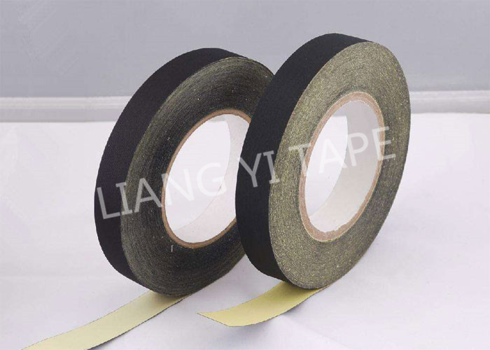 Black / White Adhesive Cloth Tape , 105°C 0.18mm Heat Resistant Insulation Tape