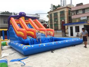 China Large Octopus Inflatable Water Park , Inflatable Pool Slide On Land Park on sale