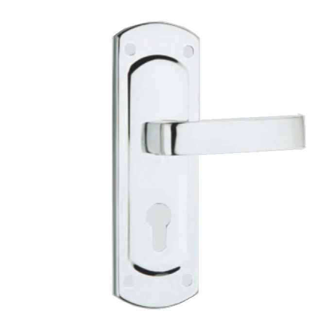 Cheap Durable Zinc Alloy Wide Door Handle Sets With Cylinder Hole And Surface Cp Color for sale