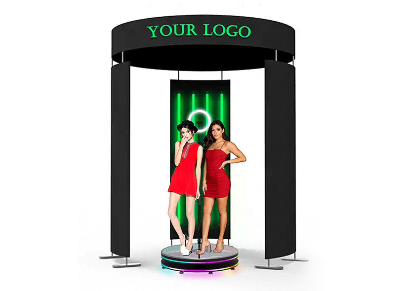 China 360 Photo Booth Enclosure Backdrop With LED Light Portable on sale