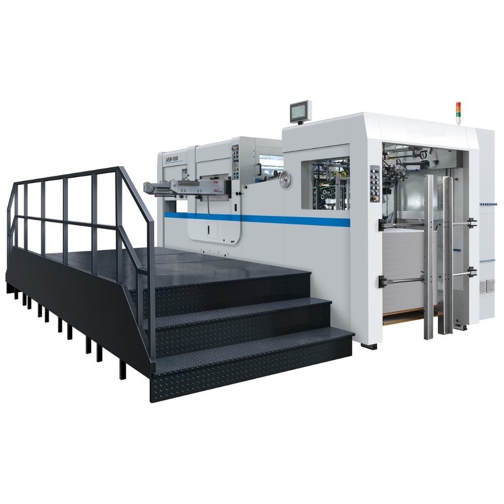Cheap AEM-1050 Automatic Die Cutting Machine HMI Monitor With Waste Stripping for sale