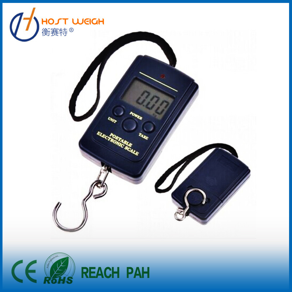 Best 40kg Cheapest Digital Hanging Scale from Hostweigh Factory, w/ Blue Backlight, Mini Size wholesale