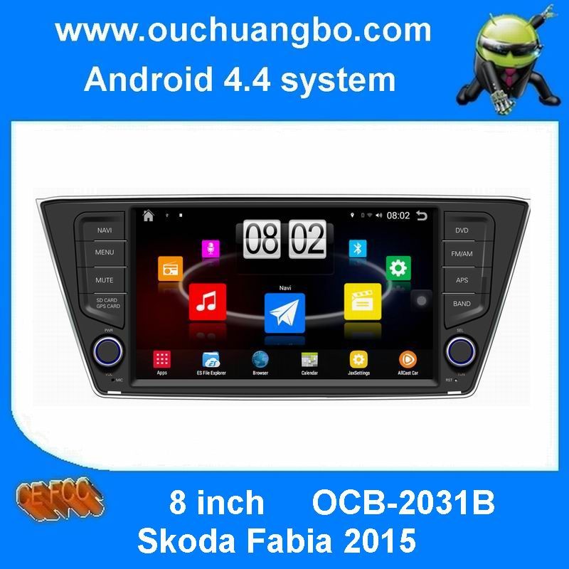 China Ouchuangbo car gps navigation dvd player Skoda Fabia 2015 support car multimedia stereo android 4.4 system on sale
