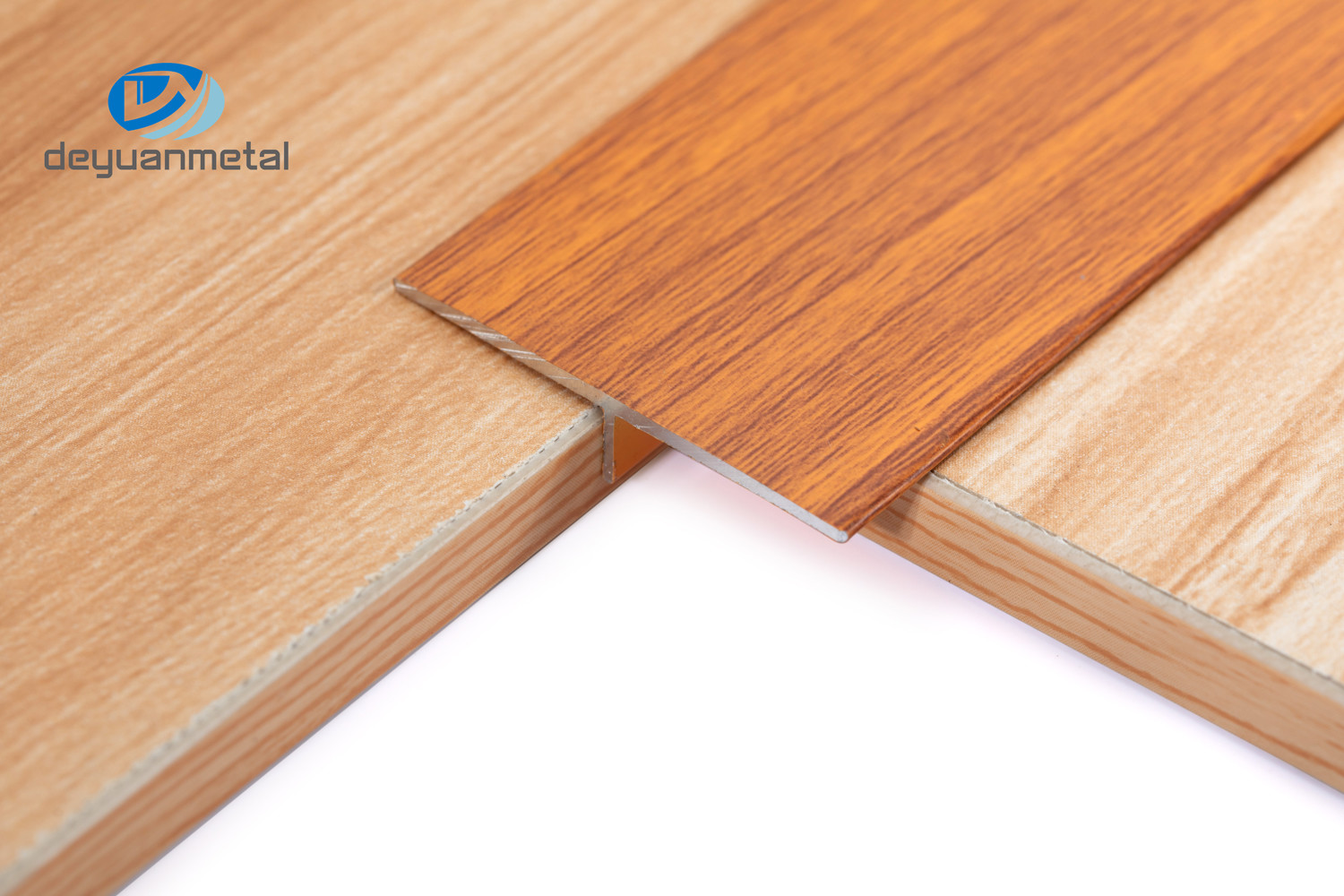 China 6063 Aluminum T Profiles Extrusion T5 Temper Polished Multiapplication Transition Trim Wood Grain on sale