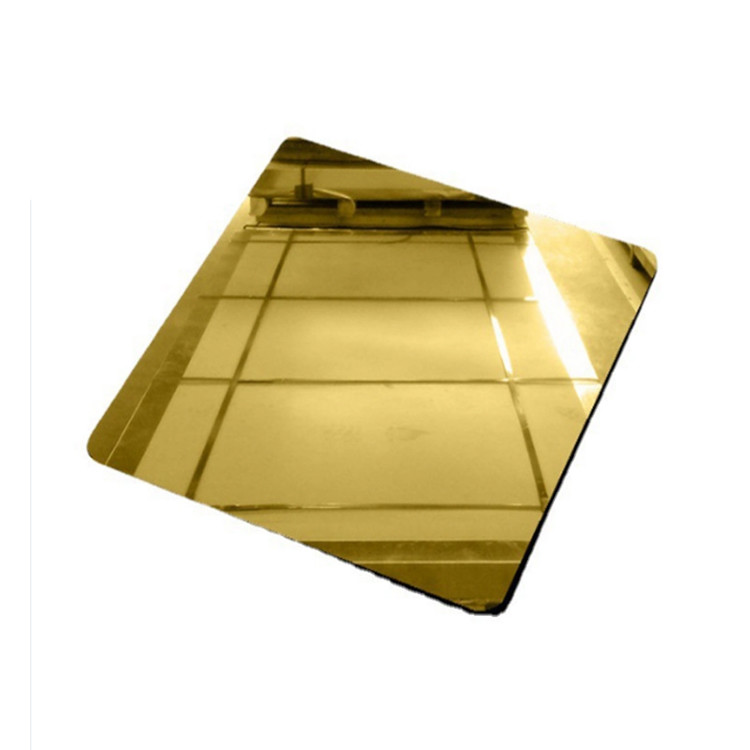 China Cold Rolled 201 304 Golden Color Mirror 8K Decorative Stainless Steel Sheet on sale