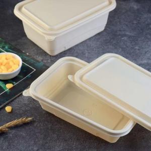 China 500 600ML Disposable Compostable Cornstarch Meal Lunch Box Fast Food Packaging Box on sale