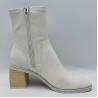 Best Soft Stitching Ladies Round Toe Leather Ankle Boots White Comfortable wholesale
