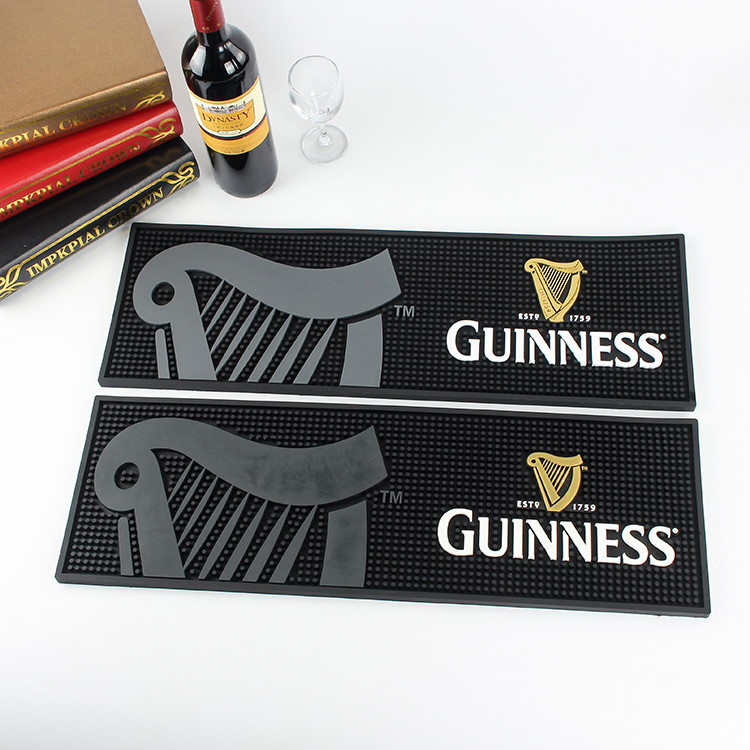 Personalized Rubber Bar Spill Mat /Rubber Beer Drinking Barmats /Printing Or Embossed Custom Logo Bar Rail Mats