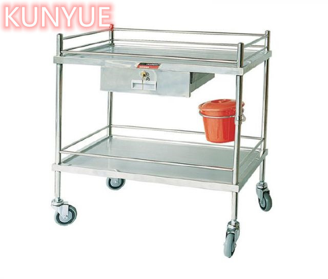 Best Treatment Instrument Surgic Tool Medical Trolley Cart With One Drawers Stainless Steel wholesale