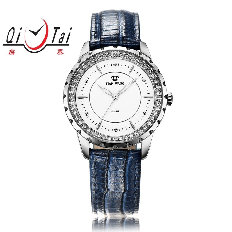 Best fashion ladies flowry watch with leather strip Japan quartz movement QT3795 wholesale