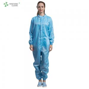 Best Unisex Anti Static Workwear Clothing With Conductive Fiber Blue Color wholesale