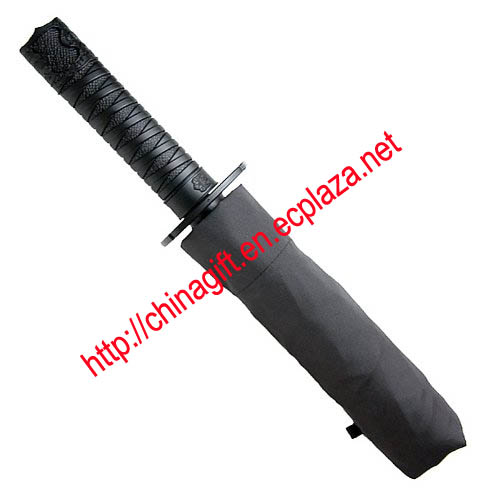 China Mini 3 Fold Ninja Samurai Sword Umbrella on sale