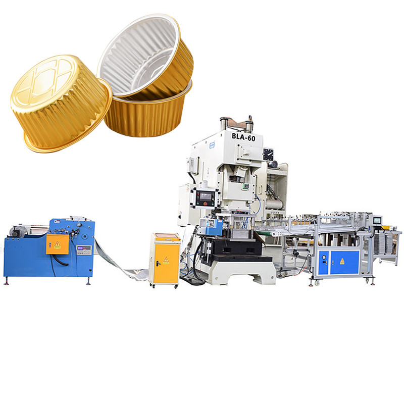 Semi Automatic Aluminum Foil Fast Food Box Making Machine Disposable Container Production Line
