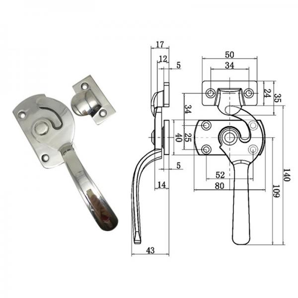 90x55mm Rotate Pressing Semicircle Push Handle Lock