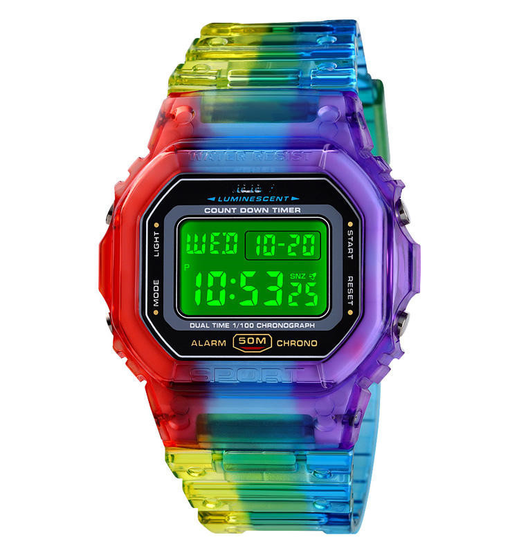 China 1622 Jam Tangan Colorful Light Lady Sport Watch Digital Wrist Watch Electronic Girls Watches on sale