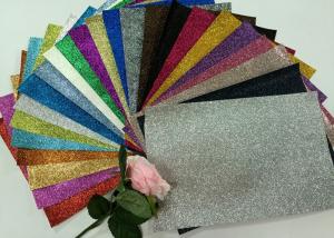 Best 1/128" Glitter Mixed Colors PU Glitter Fabric PU Cloth Backing For Christmas Box wholesale