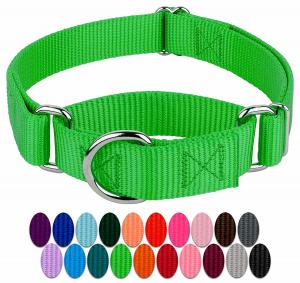 China Heavy Duty Soft Nylon Dog Collar , Metal Buckle Dog Collar 21 Colors Option on sale