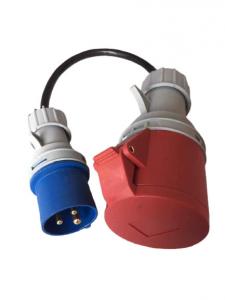 China 32A 250V 5 Pin To 3 Pin Adapter IEC 60309 Plug Adapter For Red CEE To Blue CEE on sale