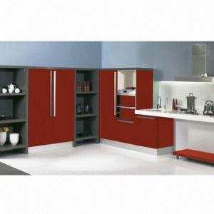Kitchen Cabinet Acrylic MDF Doors/MFC HMR Kitchen Cabinet with 120 to 150mm Adjustable Feet 
