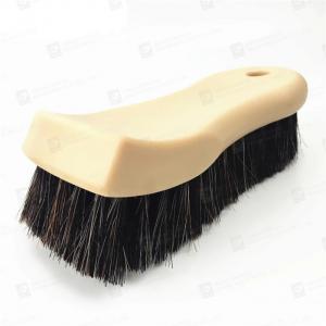China Horse Hair 6x2.5 inch Car Leather Cleaning Brush 110g For Leather Vinyl Fabric Panels on sale