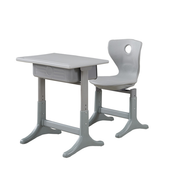 China Durable PE High School Desk And Chair 750mm Height Student Reading Table And Chair on sale