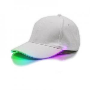 China Adjustable Glow Light Up Baseball Caps , White Club Party Sports Led Baseball Hat on sale