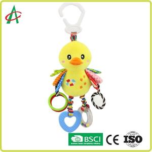 Best Yellow Duck Baby Plush Rattle 8x25cm For Girls And Boys wholesale